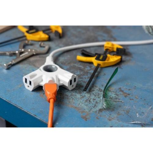 GE Size 50' 3-Outlet EZGrip Grounded Indoor-Outdoor Extension Cord White