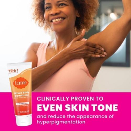 Lume Whole Body Women's Invisible Cream Tube Deodorant Clean Tangerine Scent 2 pack