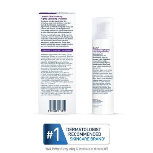 CeraVe Skin Renewing Nightly Exfoliating Treatment Glycolic Acid Face Serum - 1 fl oz
