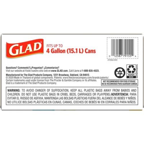 Glad Drawstring Small Trash Bags - Beachside Breeze - 4 Gallon - 80ct