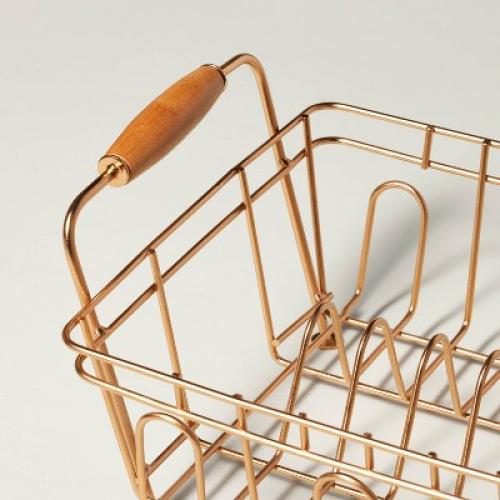 Metal Drying Rack Copper Finish - Hearth & Hand™ with Magnolia: Freestanding Iron & Wood, Countertop Kitchen Organizer