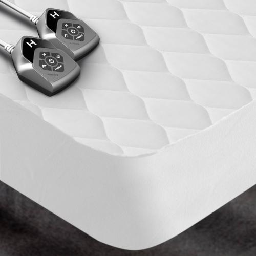 Biddeford Queen Electric Heated Quilted Mattress Pad: 10 Heat Settings, Cotton Blend, Fits 16 Depth