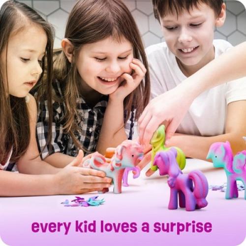 Dan&Darci Unicorn Hatching Easter Eggs - Set of 6 Magical Hatch and Grow Unicorn Toys- Stocking Stuffer for Kids, Gifts for Kids