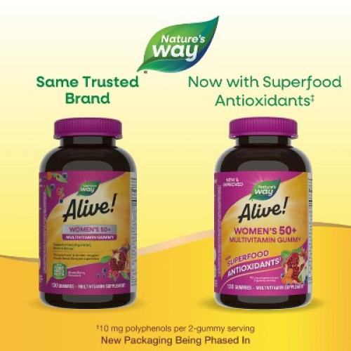 Nature's Way Alive! Women's 50  Gummy Multivitamin - Mixed Berry Flavored - 130ct