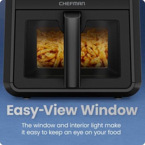 Chefman TurboFry 6-in-1 Air Fryer, Powerful DC Motor Heats to 450°F, 7-Quart Nonstick Basket - Black