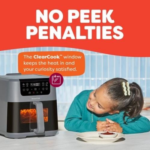 (HANDLE CRACKED) Instant Pot 5.3qt Air Fryer with Odor Erase   Clearcook