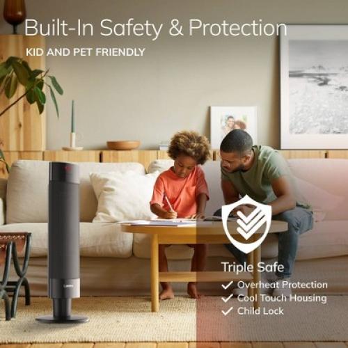 Lasko Ceramic Pedestal Heater with Remote Control: 1500W, Adjustable Thermostat, Portable, LED Display, ETL Listed