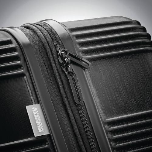 American Tourister NXT Hardside Large Checked Spinner Suitcase - Blackout: 8 Wheels, ABS Shell