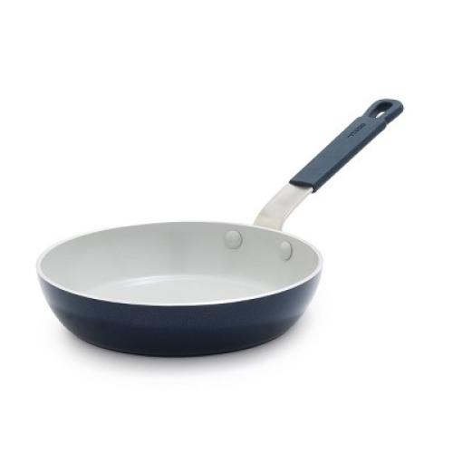 Bobby Flay 8 Ceramic Nonstick Aluminum Fry Pan Oxford Blue: Gas & Electric Compatible, PTFE & PFOA Free
