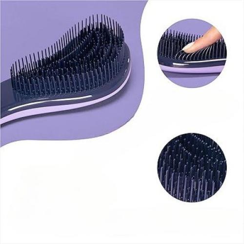 Crave Naturals Glide Thru Detangling Hair Brushes for Adults & Kids Hair- 2 Pack, Purple