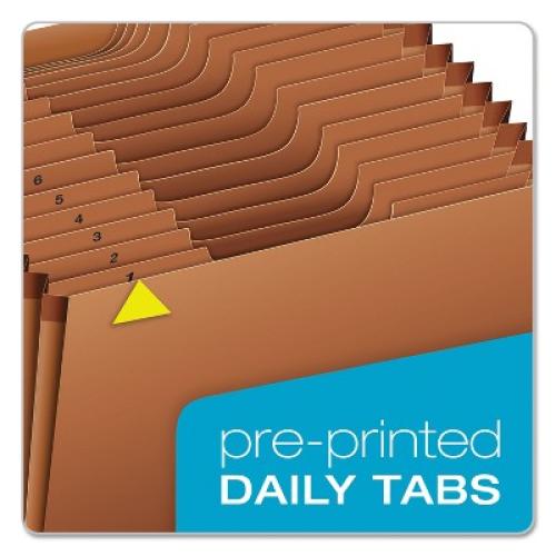 Pendaflex Heavy-Duty Expanding Open Top File 31 Pockets 1/3 Tab Letter Brown R217DHD