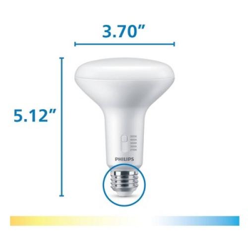 Philips LED Multi-CCT Dip Switch 65W BR30 3P: Dimmable BR30 Light Bulbs, 650 Lumens, E26 Base, 3 Pack, 13.7-Year Life