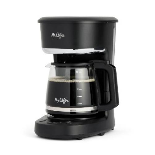 Mr. Coffee 5-Cup Programmable Coffee Maker Black: Drip Coffee Machine, Electric, Dishwasher-Safe, Paper Filter, 25 oz Capacity
