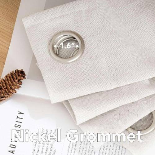 H.Versailtex Linen Curtains Nickel Grommet Energy Saving Light Filtering Semi Sheer Curtain TERRACOTTA 52W x 96L