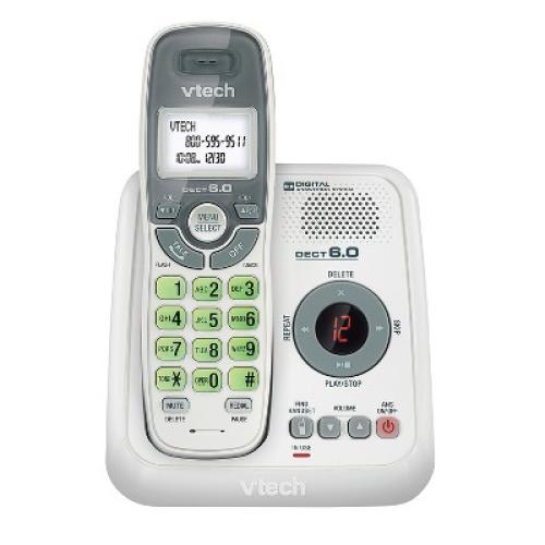VTech® DECT 6.0 1-Handset Cordless Phone System with Digital Answering System in White
