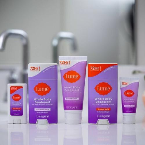 Lume Whole Body Women's Deodorant - Invisible Cream Tube - Aluminum Free  2 pack