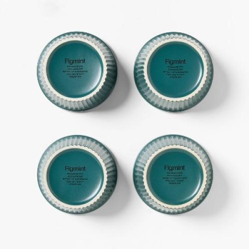 4pc Stoneware Ramekin Set Dark Green - Figmint™