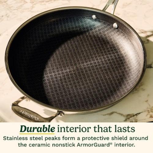 Cuisinart FusionPlus 12 Hybrid Stainless Steel and Ceramic Nonstick Fry Pan with Helper Handle