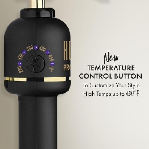 HOT TOOLS 24K Gold Extended Barrel Spring Curling Iron 1.5 with Clamp for Loose Curls
