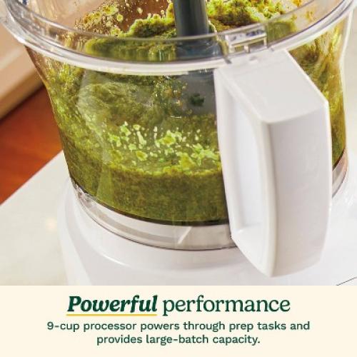Cuisinart 9 Cups 350W Core Food Processor White FP-9CF: Continuous Feed, Reversible Disc, Dishwasher-Safe Parts