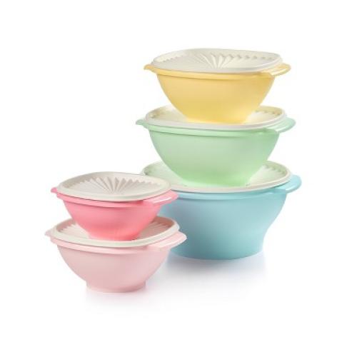 Tupperware 30pc Heritage Get it All Food Storage Container Set Vintage Pastel: Stackable, Dishwasher-Safe MAY HAVE MISSING PIECES