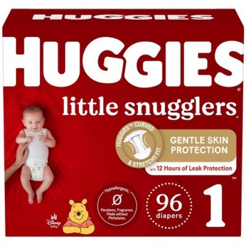 Huggies Little Snugglers Diapers Super Pack - Size 1 (96ct)