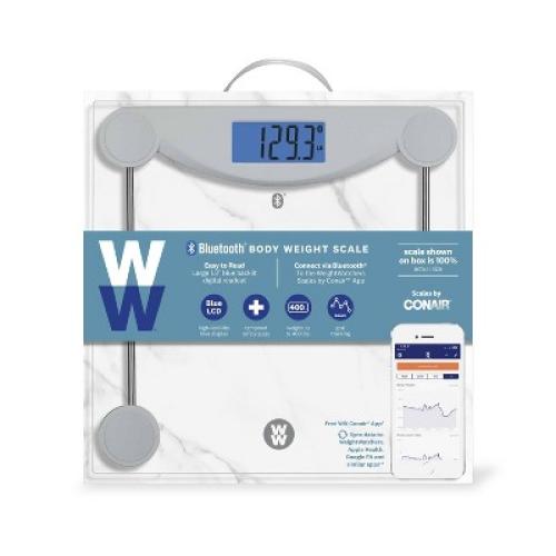 Bluetooth Body Weight Scale Clear - Weight Watchers: Digital Glass Bathroom Scale, LCD Display, 400 lb Capacity