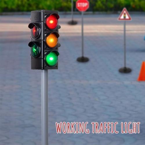 Attatoy 42 Large Traffic Signs Playset, 32pc Set; Street Sign and Traffic Light Set for Play with Ride-On Cars and Vehicles