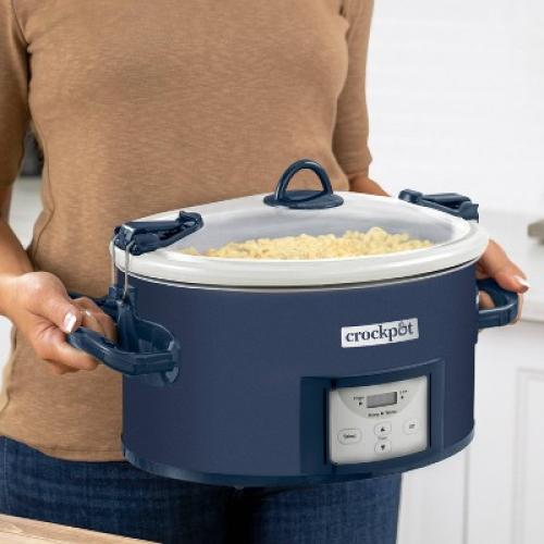 Crock-Pot 7qt One Touch Cook and Carry Slow Cooker - Blue