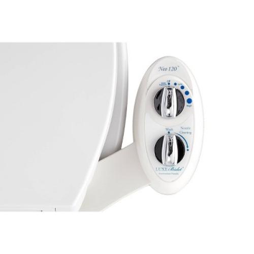NEO 120 Mechanical Bidet Attachment White - LUXE Bidet: Hygienic Wash, Easy Install, Non-Electric, Ceramic Core
