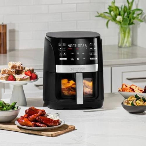 Gourmia 6-Qt Digital Window Air Fryer with 12 Presets & Guided Cooking Black: Stainless Steel, 1-Year Warranty ‼️has stains and scratches ‼️