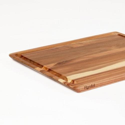 Reversible Acacia Wood Cutting Board Set Natural & oven mitt