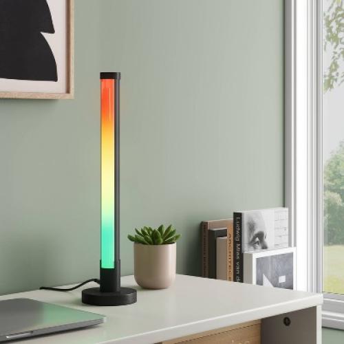 Wall Washer Table Lamp with Color Changing Lights and Remote (Includes LED Light Bulb) Black - Room Essentials™: Modern Stick Design