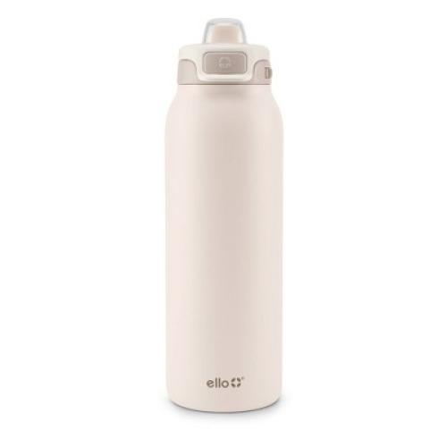 Ello Pop and Fill 32oz Stainless Steel Water Bottle Tonal Cream