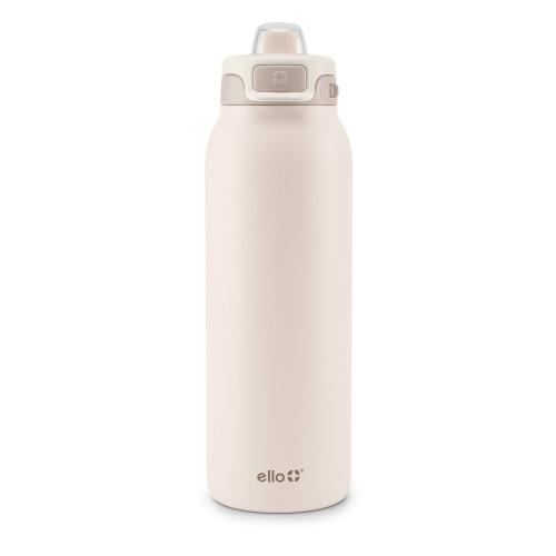 Ello Pop and Fill 32oz Stainless Steel Water Bottle Tonal Cream