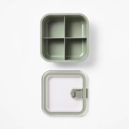 Square Bento Meal Prep Food Storage Container Sage - Figmint