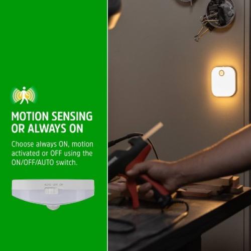 Energizer Rechargeable Lithium Polymer 800 mAh Motion Sensing Puck Light: LED Tap Light for Closet, White