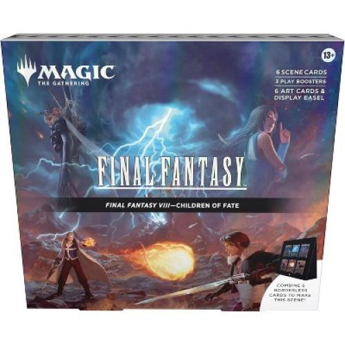 Magic the Gathering Magic: The Gathering Final Fantasy VIII Scene Box - Children of Fate | 6 Foil Borderless Scene Cards, 6 Art Cards, 3 Play Boosters
