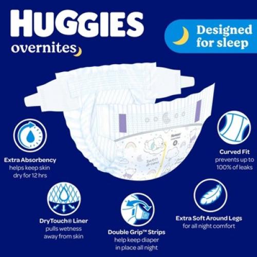 Huggies Disposable Overnight Diapers - Size 6 - 84ct