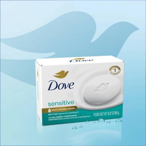 Dove Beauty Sensitive Skin Unscented Beauty Bar Soap - 8pk - 3.75oz each