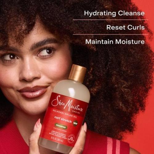 SheaMoisture Curl Stretch Shampoo Kalahari Melon Oil & Marula Oil Infused with Hyaluronic Serum for Type 4 Hair - 13 fl oz