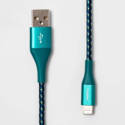 6' Lightning to USB-A Braided Cable - heyday Ocean Teal/Navy