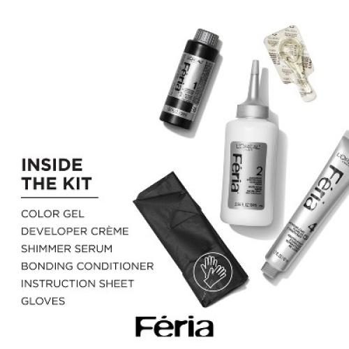 L'Oreal Paris Feria Multi-Faceted Shimmering Color - B61 Hi-Lift Cool Brown - 1 Kit