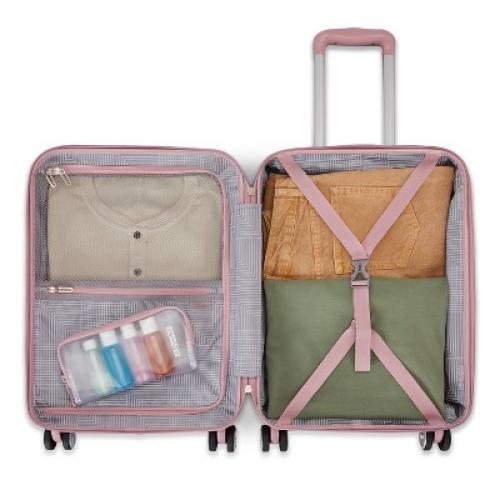 American Tourister Open Front Hardside Carry On Spinner Suitcase - Cosmetic Pink‼️light dirt gently used‼️