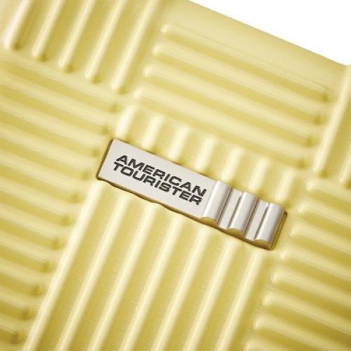 American Tourister NXT Checkered Hardside Carry On Spinner Suitcase - Yellow