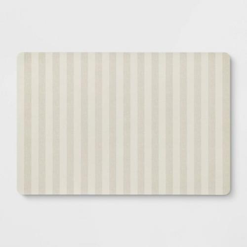 1'8x2'6 Low Profile Kitchen Mat Oatmeal Striped - Room Essentials™