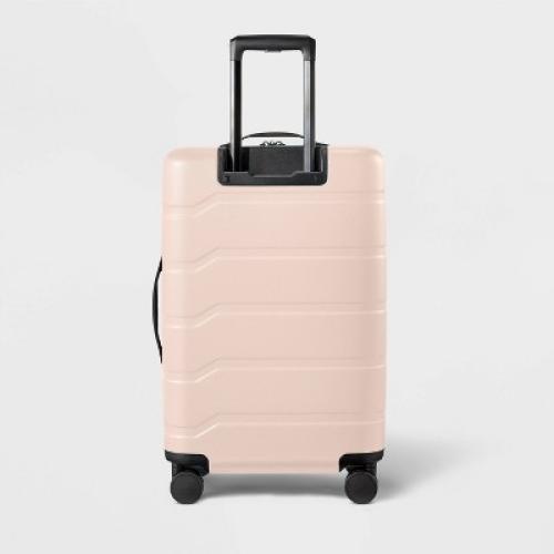 Hardside Medium Checked Suitcase Pink - Open Story™