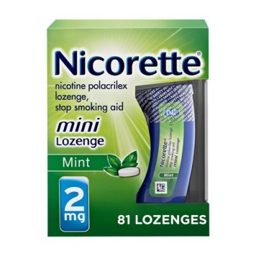 Mint 81 Count Nicorette 2mg Stop Smoking Aid Nicotine Mini Lozenge
