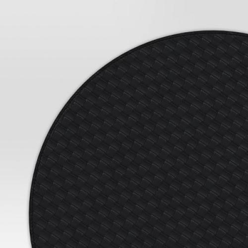 2pk Textured Faux Leather Charger Black - Threshold™