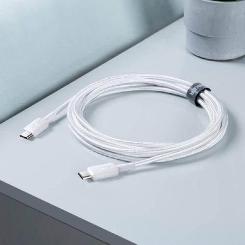 Anker 10' 60W Braided USB-C to USB-C Max Fast Charging Cable - White